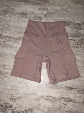 aerie Mauve Pink High-Waist Bike Shorts with Side Pockets